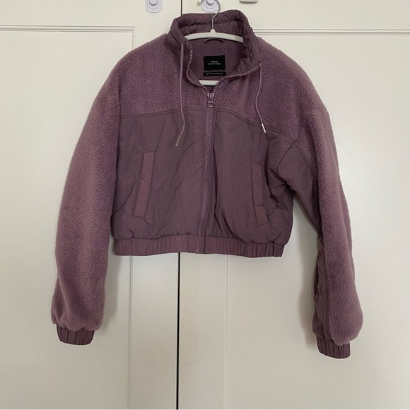 Urban Outfitters Purple Jessica Mixed Media Cropped Jacket Small - Picture 3 of 8